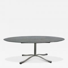 Nicos Zographos 78 Oval Zographos Black Marquina Marble Stainless Steel Dining Table - 3531315