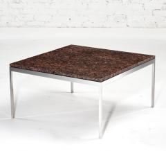 Nicos Zographos Brown Granite and Stainless Steel Coffee Table 1970 - 2821311