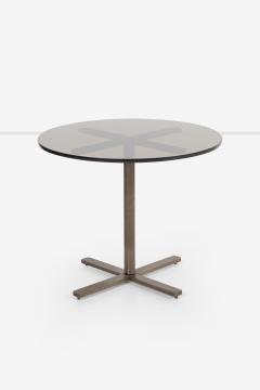 Nicos Zographos Copy Nicos Zographos Bronze Base End Table with Glass Top 1970s - 4222728