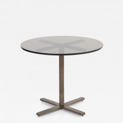 Nicos Zographos Copy Nicos Zographos Bronze Base End Table with Glass Top 1970s - 4225561