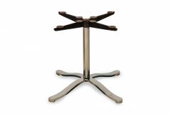 Nicos Zographos Mid Century American Circular Travertine and Steel Dining Table - 4631948