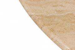 Nicos Zographos Mid Century American Circular Travertine and Steel Dining Table - 4631950