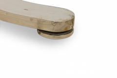 Nicos Zographos Mid Century American Circular Travertine and Steel Dining Table - 4631951