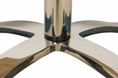 Nicos Zographos Mid Century American Circular Travertine and Steel Dining Table - 4631952