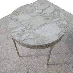 Nicos Zographos Mid Century Chrome Marble Side Table in the Style of Nico Zographos - 2721801