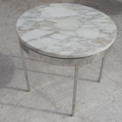 Nicos Zographos Mid Century Chrome Marble Side Table in the Style of Nico Zographos - 2721803