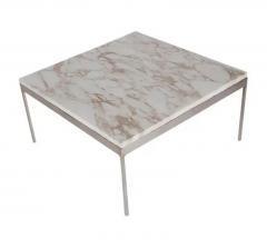 Nicos Zographos Mid Century Modern Small Square Marble Cocktail Table by Nicos Zographos - 2487807