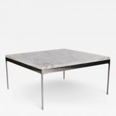 Nicos Zographos Mid Century Modern Small Square Marble Cocktail Table by Nicos Zographos - 2492790