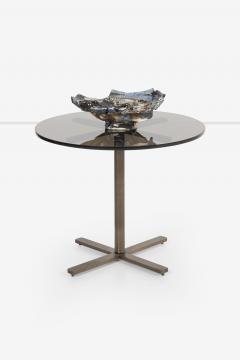 Nicos Zographos Nicos Zographos Bronze Base End Table with Glass Top 1970s - 4634749