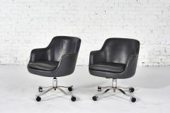 Nicos Zographos Nicos Zographos Gray Leather Office Desk Chairs 1980 - 3066299