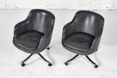 Nicos Zographos Nicos Zographos Gray Leather Office Desk Chairs 1980 - 3066300