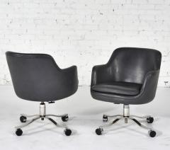 Nicos Zographos Nicos Zographos Gray Leather Office Desk Chairs 1980 - 3066301