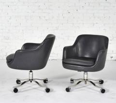 Nicos Zographos Nicos Zographos Gray Leather Office Desk Chairs 1980 - 3066304