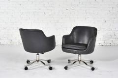 Nicos Zographos Nicos Zographos Gray Leather Office Desk Chairs 1980 - 3066305