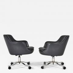 Nicos Zographos Nicos Zographos Gray Leather Office Desk Chairs 1980 - 3067204