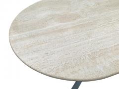 Nicos Zographos Nicos Zographos Large Racetrack Oval Travertine Stainless Steel Dining Table - 2559907