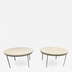 Nicos Zographos Pair Nicos Zographos Carrara Marble Top Tables - 1461776