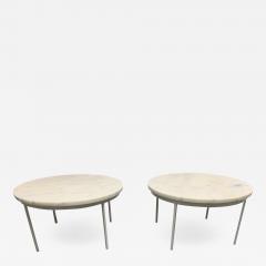 Nicos Zographos Pair Nicos Zographos Carrara Marble Top Tables - 1461776