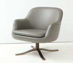 Nicos Zographos Zographos Leather Swivel Bucket Chair - 2165242