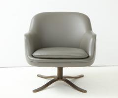 Nicos Zographos Zographos Leather Swivel Bucket Chair - 2165243