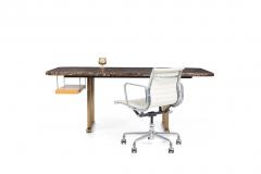 Nicos Zographos Zographos desk featuring a slab of dark Emperador marble - 2423367