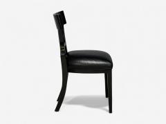 Niedermaier Ebonized Wood Leather Klismos Dining Chairs USA 21st C  - 4392621