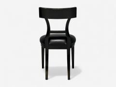 Niedermaier Ebonized Wood Leather Klismos Dining Chairs USA 21st C  - 4392624