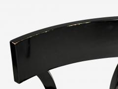 Niedermaier Ebonized Wood Leather Klismos Dining Chairs USA 21st C  - 4392626