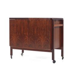 Niels Erik Glasdam Jensen Niels Erik Glasdam Jensen Mid Century Danish Rosewood Expanding Bar Cart - 3863494