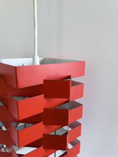 Niels Esmann Hans C Jensen Geometric Red Pendant Wall Light Denmark 1960s - 4016181