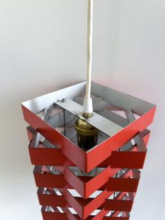 Niels Esmann Hans C Jensen Geometric Red Pendant Wall Light Denmark 1960s - 4016182