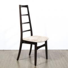 Niels Koefoed Set of Six Mid Century Ebonized Teak Gauffraged Velvet Chairs by Niels Koefoed - 2551186