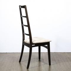 Niels Koefoed Set of Six Mid Century Ebonized Teak Gauffraged Velvet Chairs by Niels Koefoed - 2551187