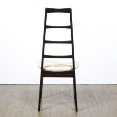 Niels Koefoed Set of Six Mid Century Ebonized Teak Gauffraged Velvet Chairs by Niels Koefoed - 2551189