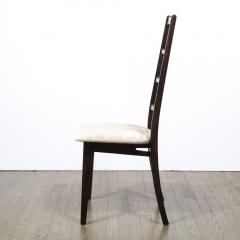 Niels Koefoed Set of Six Mid Century Ebonized Teak Gauffraged Velvet Chairs by Niels Koefoed - 2551205