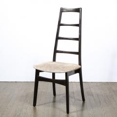 Niels Koefoed Set of Six Mid Century Ebonized Teak Gauffraged Velvet Chairs by Niels Koefoed - 2551207