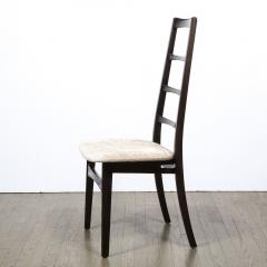 Niels Koefoed Set of Six Mid Century Ebonized Teak Gauffraged Velvet Chairs by Niels Koefoed - 2551210