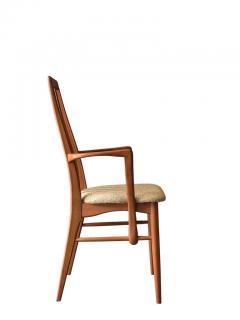 Niels Koefoed Vintage Danish Set of Six Teak Eva Dining Chairs by Niels Koefoed 2 Arms 4 Sides - 2632240