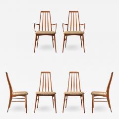 Niels Koefoed Vintage Danish Set of Six Teak Eva Dining Chairs by Niels Koefoed 2 Arms 4 Sides - 2638825