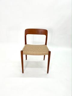 Niels Otto M ller 1960s Set of 8 Niels Moller Model 71 Teak Chairs with new danish rope - 3144616