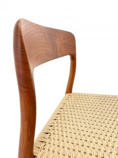 Niels Otto M ller 1960s Set of 8 Niels Moller Model 71 Teak Chairs with new danish rope - 3144619