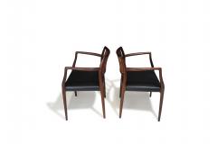 Niels Otto M ller Four 4 Niels O Moller Model 66 Rosewood and Leather Armchairs Restored - 4009403