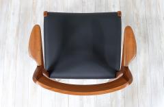 Niels Otto M ller Niels M ller Model 71 Leather Teak Arm Chairs for J L M llers - 3049743