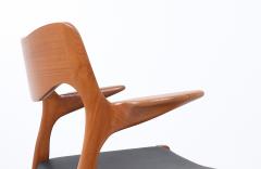 Niels Otto M ller Niels M ller Model 71 Leather Teak Arm Chairs for J L M llers - 3049746