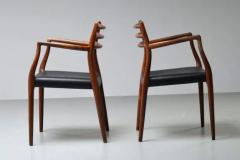 Niels Otto M ller Niels Otto M lller set of two Chair 62 in Rosewood and Leather Denmark 1960s - 3796691