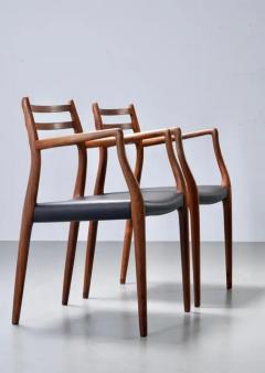 Niels Otto M ller Niels Otto M lller set of two Chair 62 in Rosewood and Leather Denmark 1960s - 3796704