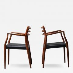 Niels Otto M ller Niels Otto M lller set of two Chair 62 in Rosewood and Leather Denmark 1960s - 3798477