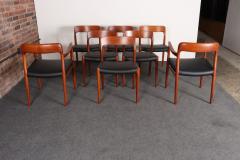 Niels Otto M ller Set of Eight Danish Teak and Leather Niels O M ller Dining Chairs Models 75 56 - 4497744