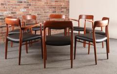 Niels Otto M ller Set of Eight Danish Teak and Leather Niels O M ller Dining Chairs Models 75 56 - 4497745