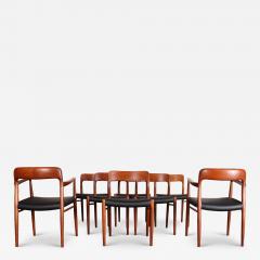 Niels Otto M ller Set of Eight Danish Teak and Leather Niels O M ller Dining Chairs Models 75 56 - 4498947